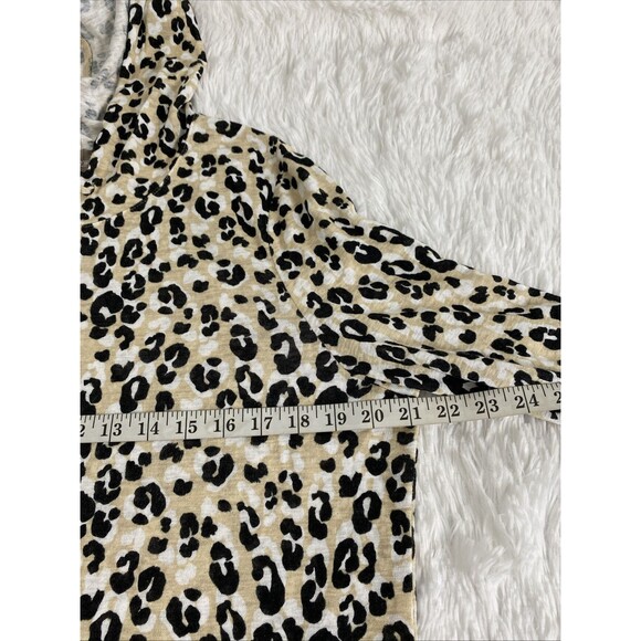 Chico's Top Womens US Size 2 Cheetah Print Pullover Hooded Casual Blouse - Picture 9 of 14